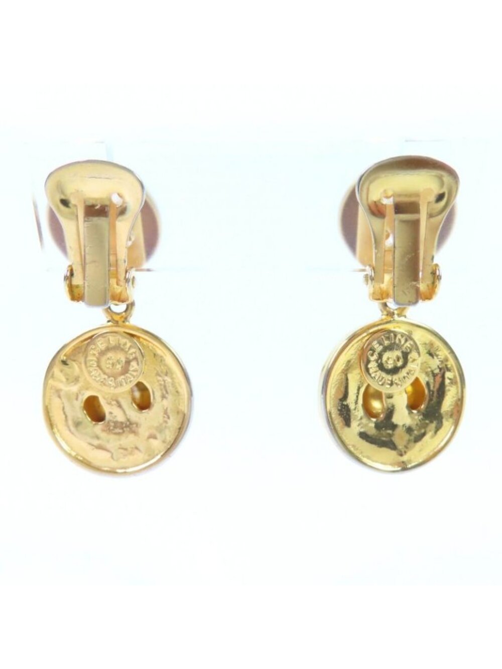 Celine Vintage Star Ball Multicolor Stone Swing Earrings Gold - Picture 4 of 7